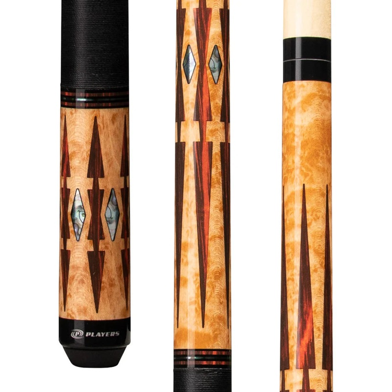 PLAYERS E2330 Maple & Cocobolo Pool Cue w/ Black Linen Wrap
