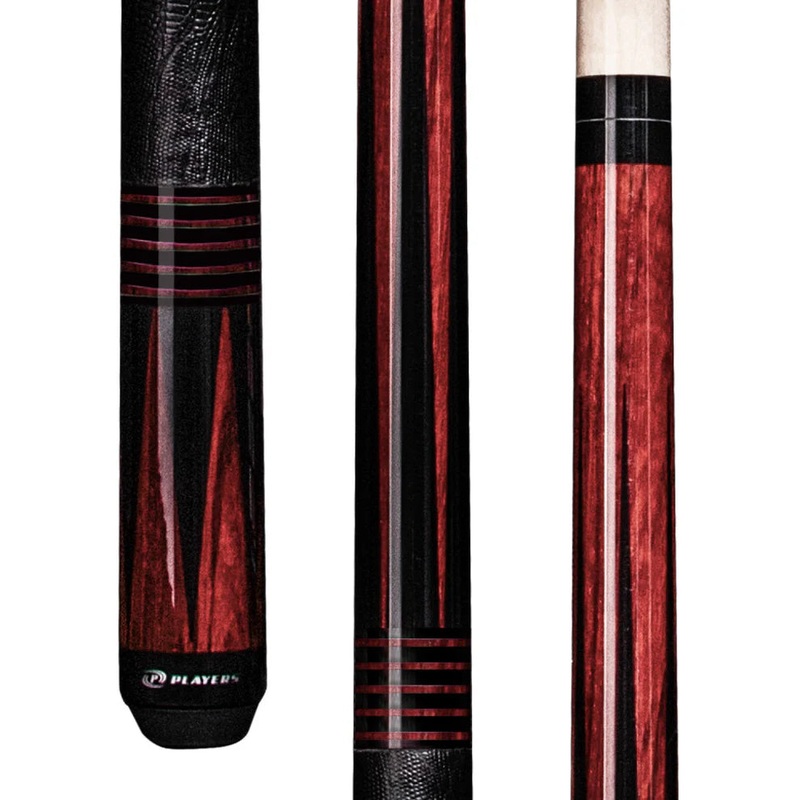 PLAYERS E2345 Cocobolo Stain Zebrawood Pool Cue w/ Leatherette Wrap