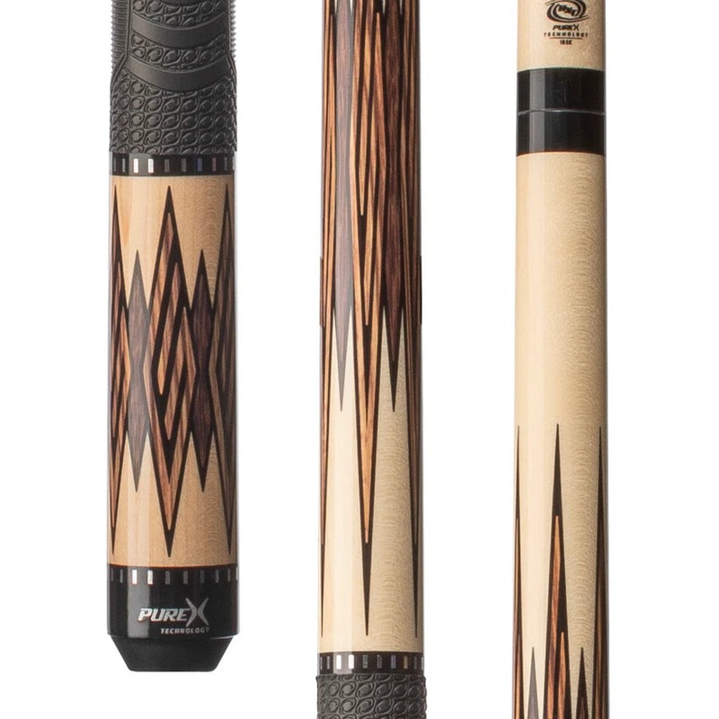 Pure X HXT102 Natural Maple Pool Cue w/ Bocote and MZ Grip