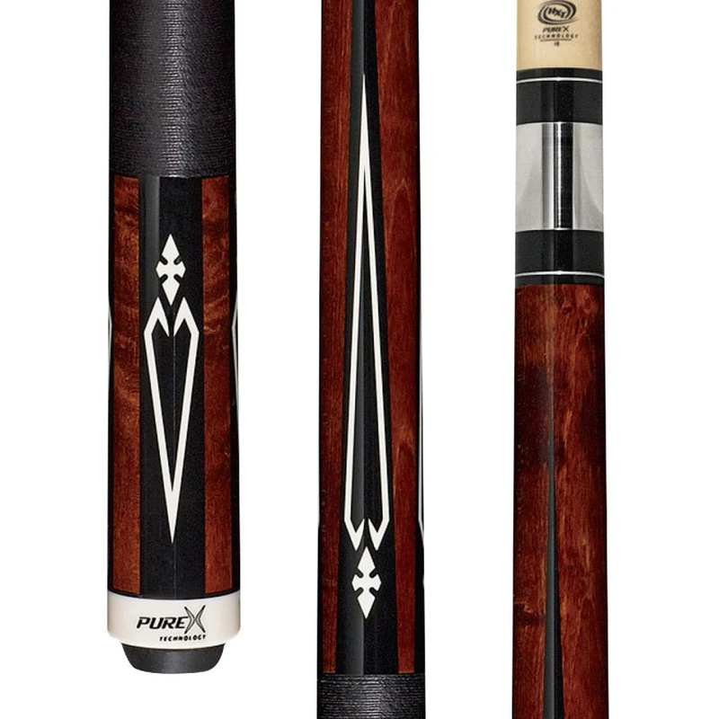 PURE X HXT15 Walnut Stain Birdseye Maple Pool Cue w/ Black Linen Wrap