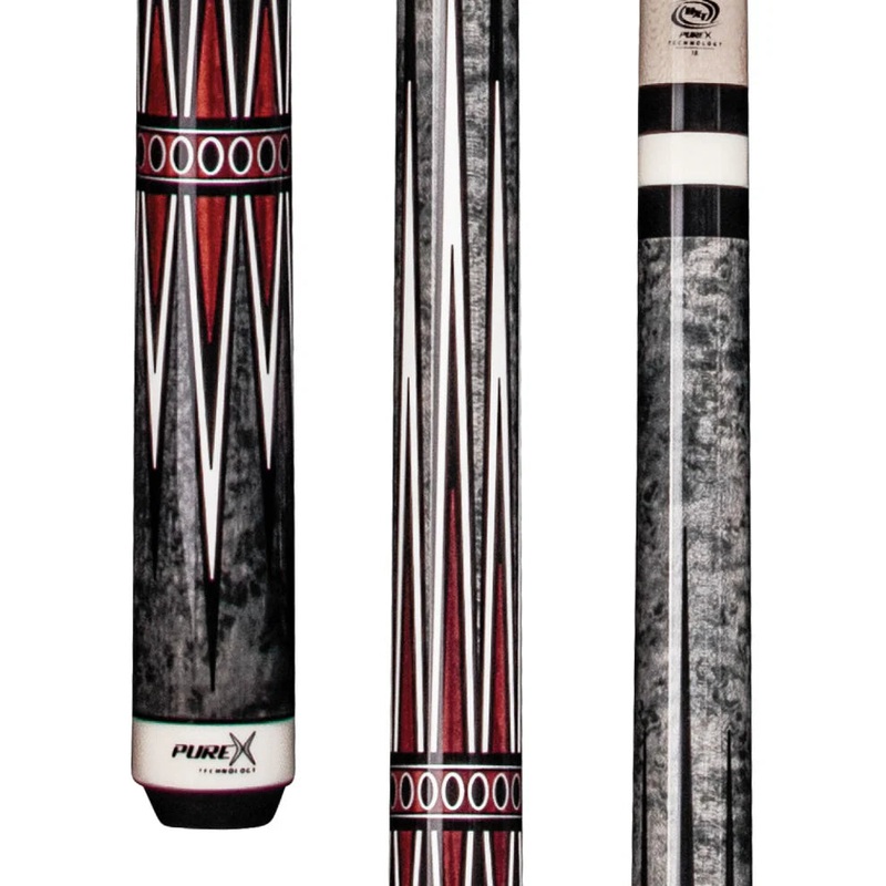 Pure X HXT67 Grey Stained Birdseye & Cocobolo Wrapless Pool Cue