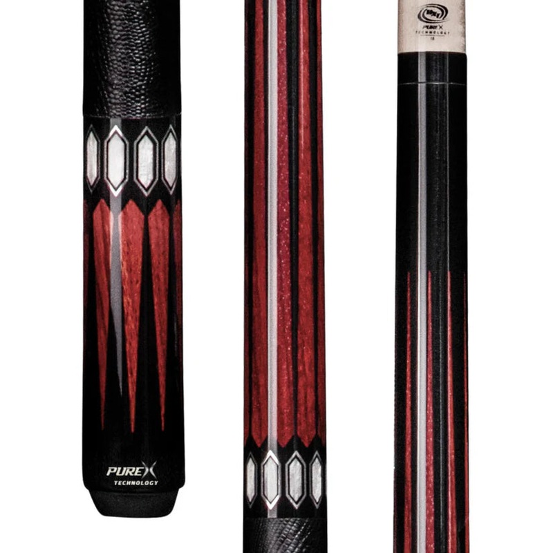 Pure X HXTC17 Black and Cocobolo Pool Cue w/ Embossed Leather Wrap