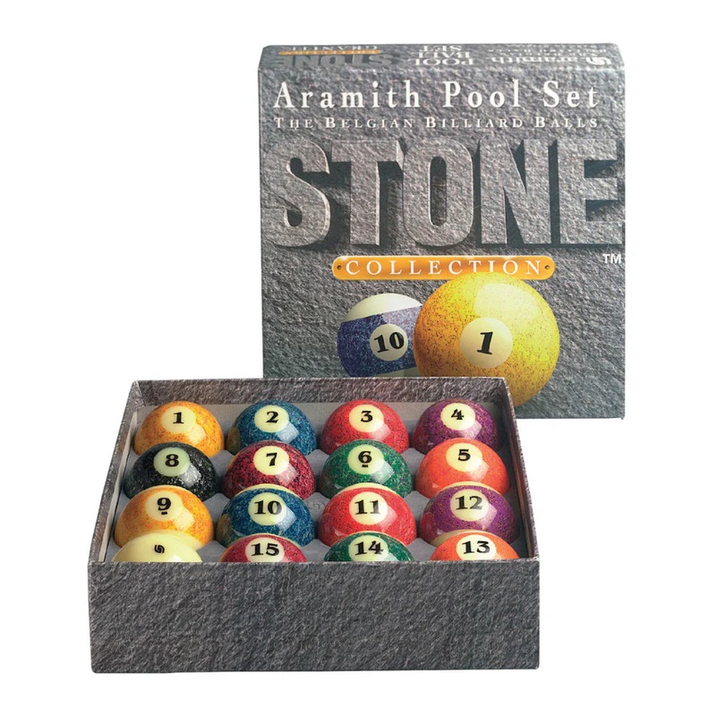 Aramith Stone Collection Pool Cue Ball Set by Cue & Case