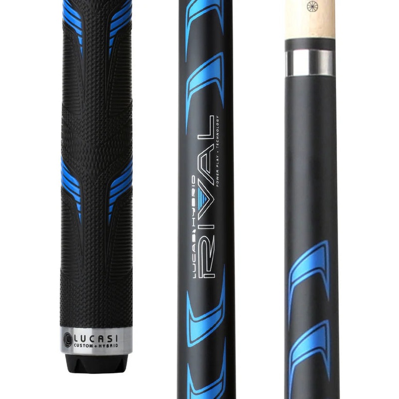 Lucasi LHRV21 Hybrid Rival Pool Cue in Matte Midnight Black & Metallic Blue by Cue & Case