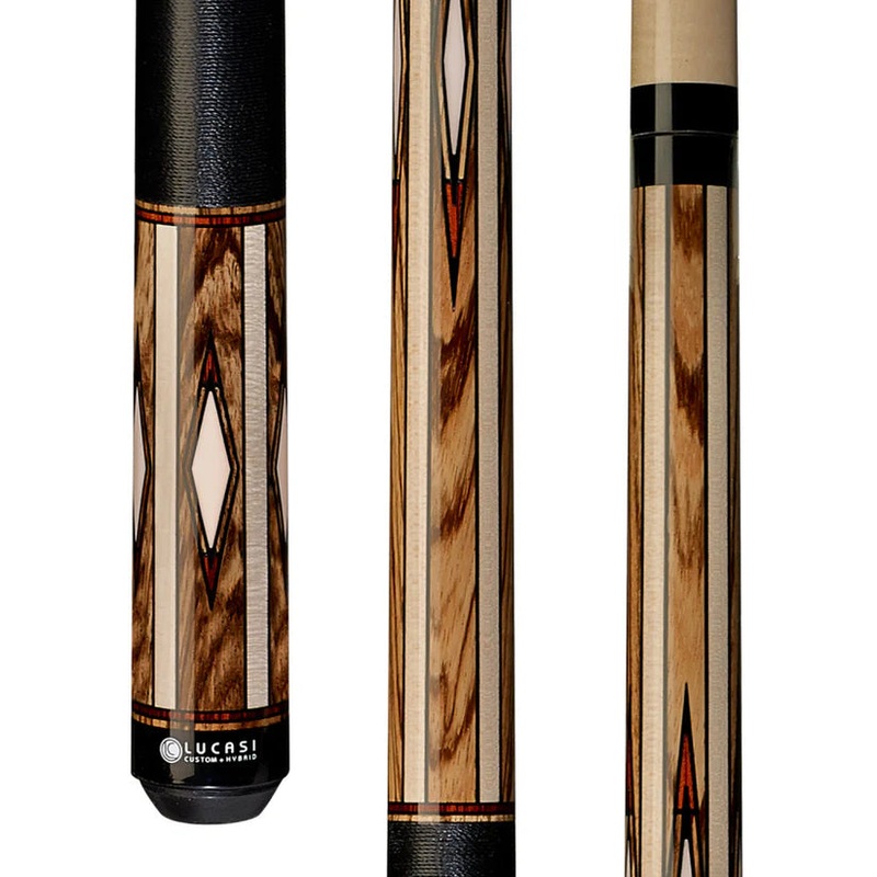 Lucasi LZC33 Custom Maple and Zebrawood Pool Cue w/ Bone and Cocobolo Inlays by Cue & Case
