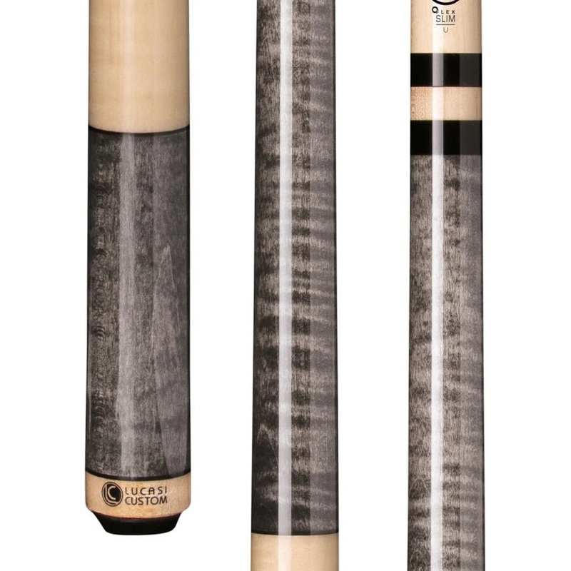 Lucasi LZC5 Custom Grey Stained Pool Cue w/ Natural Birdseye Maple Handle by Cue & Case