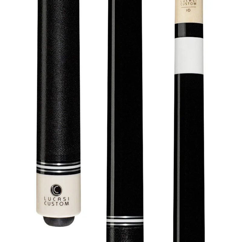 Lucasi LZCB5 Custom Midnight Black Pool Cue with Black Linen Wrap by Cue & Case