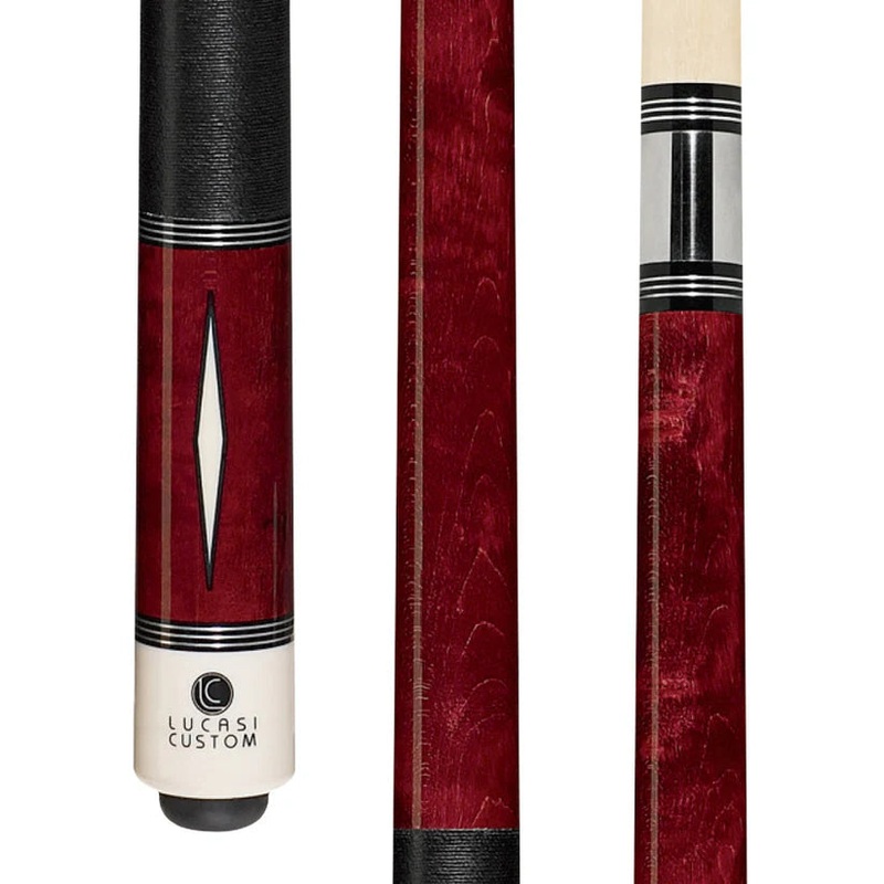 Lucasi LZD1 Custom Venetian Red Pool Cue with Black Linen Wrap by Cue & Case