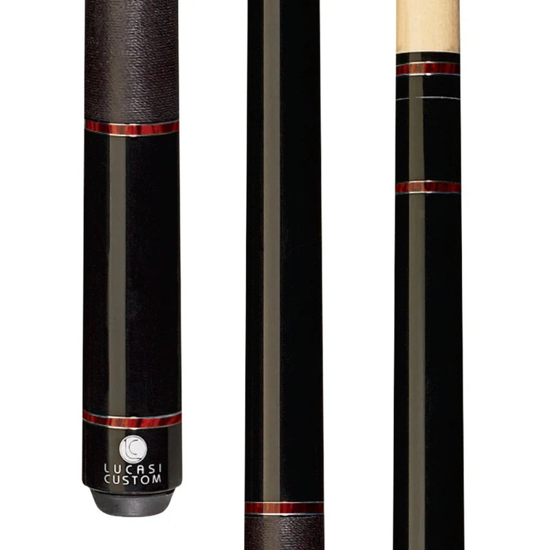 Lucasi LZD6 Custom Midnight Black Pool Cue with Exotic Cocobolo and Black Linen Wrap by Cue & Case