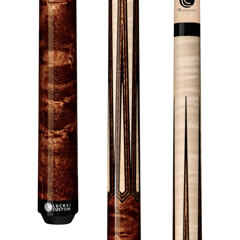 Lucasi LZSP2 Custom Walnut Stained Maple Sneaky Pete Pool Cue  Wrapless Design by Cue & Case