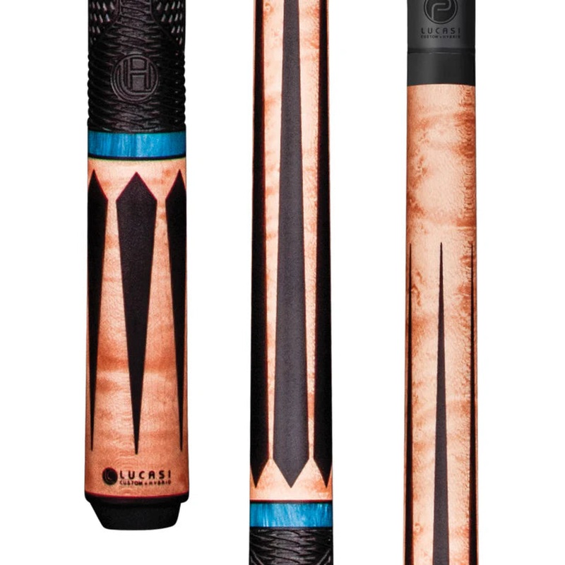 Lucasi Pinnacle Coffee Wash Birdseye Maple Pool Cue with Carbon Fiber Shaft by Cue & Case