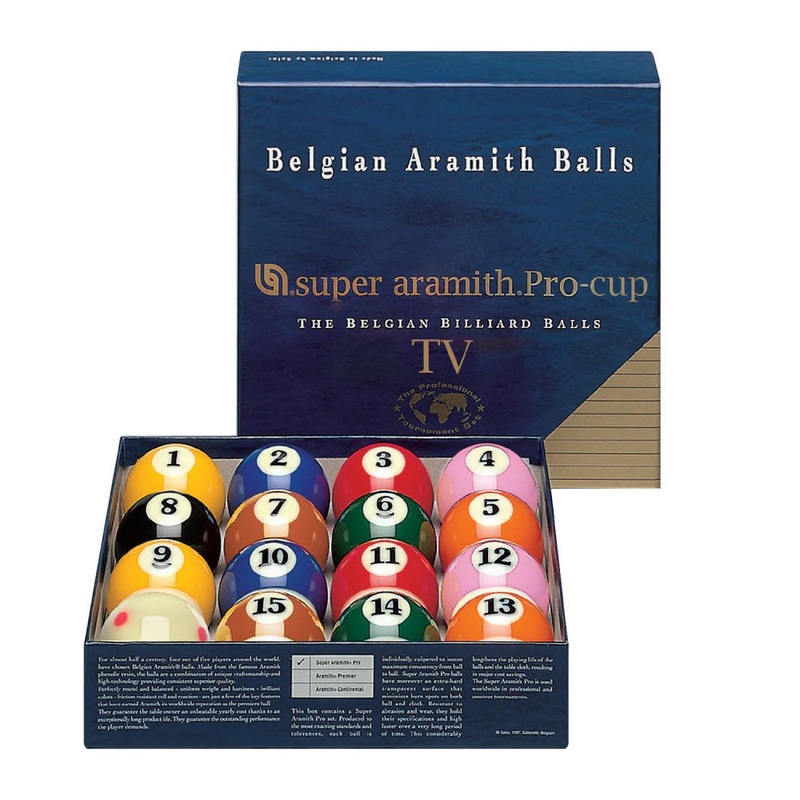 Super Aramith Pro TV Edition Pool Cue Ball Set by Cue & Case
