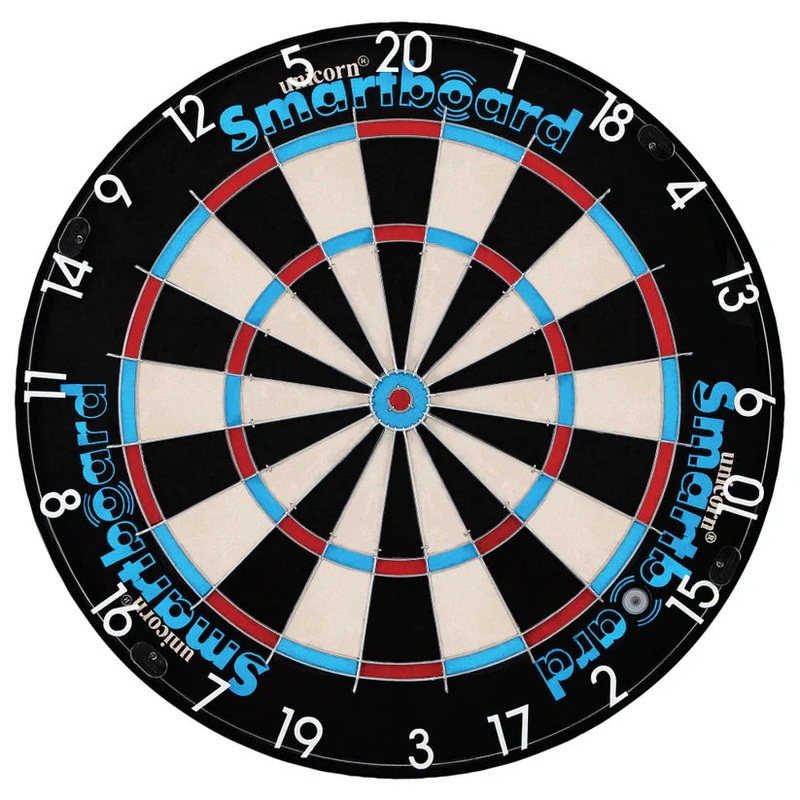 Unicorn Smartboard Bristle Dartboard – Bluetooth Dartboard with App Scoring by Cue & Case
