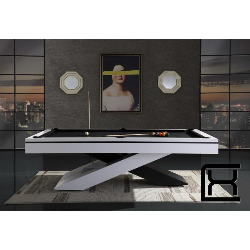 8′ Galaxy Pool Table – White