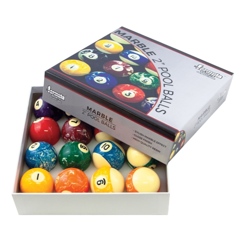 Marble 2″ Kelly Pool Ball Set