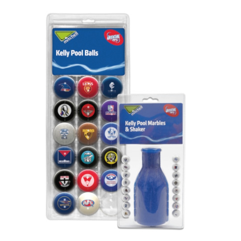 AFL Kelly Pool Ball Set, Shaker & Marbles