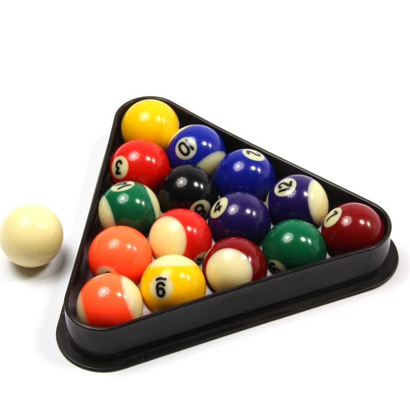 Economy Spots & Stripes Kids Pool Balls & Triangle – 1 1/2Inch