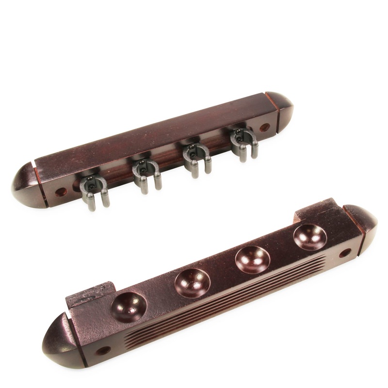 MAHOGANY 4 Way CLIP 2pc Wall Mounted Snooker Cue Rack – Holds 4 Cues