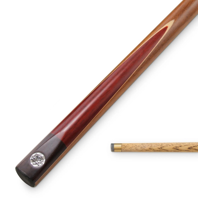 PRO147 AMBASSADOR  Jointed 57 Inch Traditional Walnut and Red Rosewood Hand Spliced Ash Snooker Cue with 10mm Tip