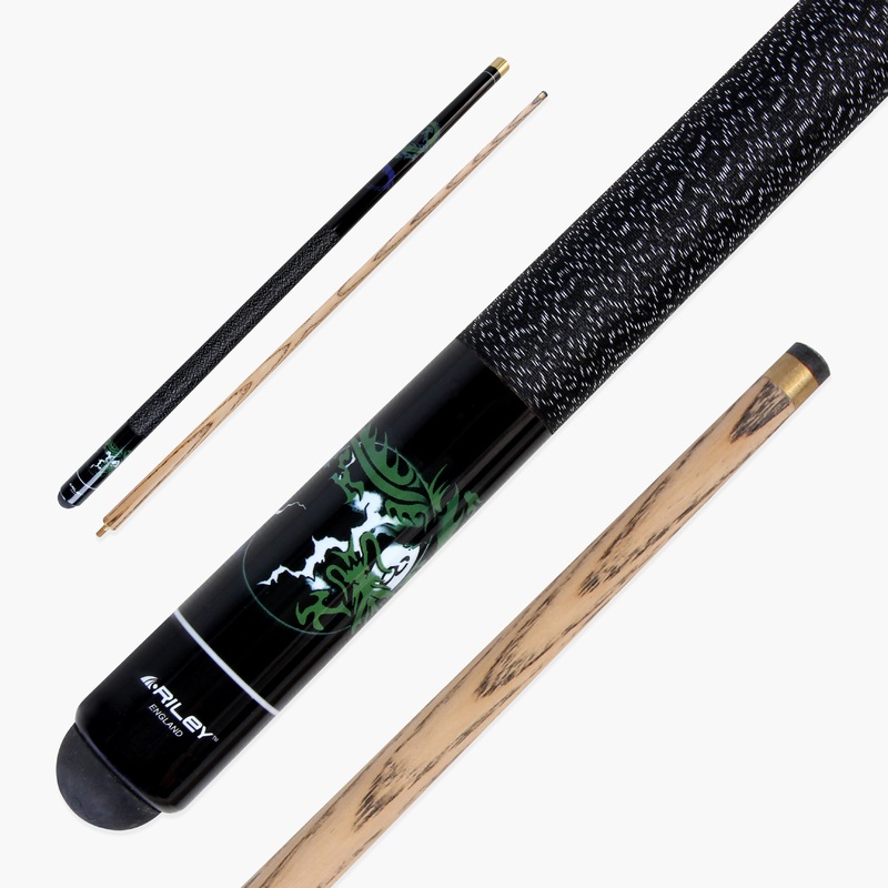 Riley Black DRAGON 8 BALL Ash 2 Piece Pool Snooker Cue – 9.5mm Tip