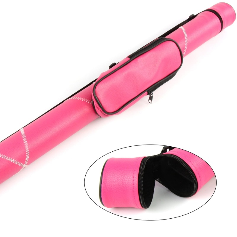 Trendy HOT PINK Tubular 2 pc Pool Snooker Cue Case – Large Accessory Pocket
