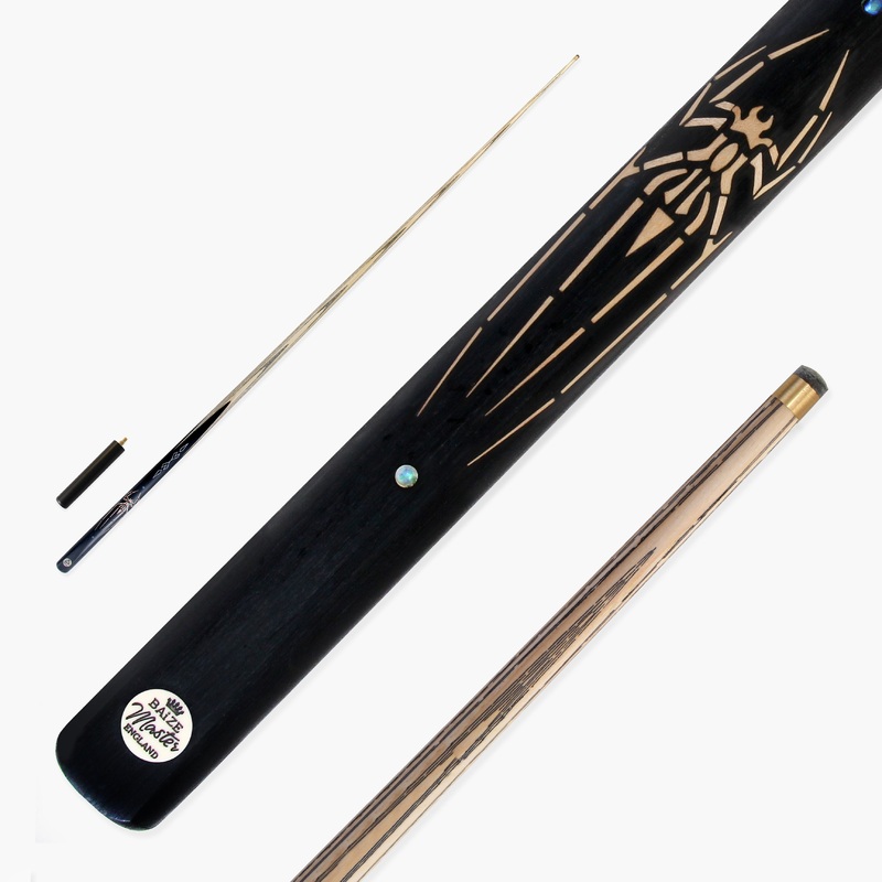 Baize Master Widow 57 Inch One Piece English Pool Cue 8.5mm Tip with Laser Engraved Shaft Technology  Mini Butt Included