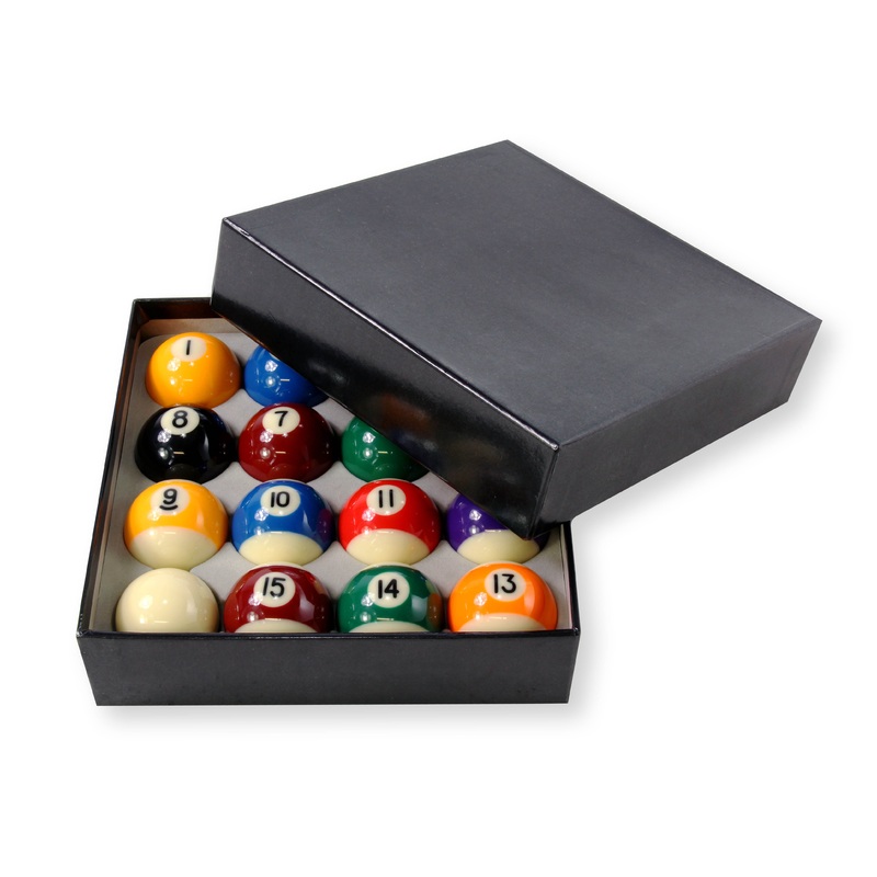 PREMIUM GRADE 2″ Inch (50.8mm) Spots and Stripes English Pool Balls + 1 7/8 Inch Cue Ball – Perfect for Home Tables and Coin-operated Tables
