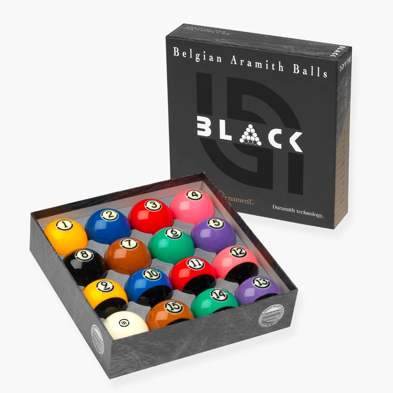 Super Aramith BLACK EDITION TV Pool Set – 2 1/4 Inch 57.2mm American Pool Balls