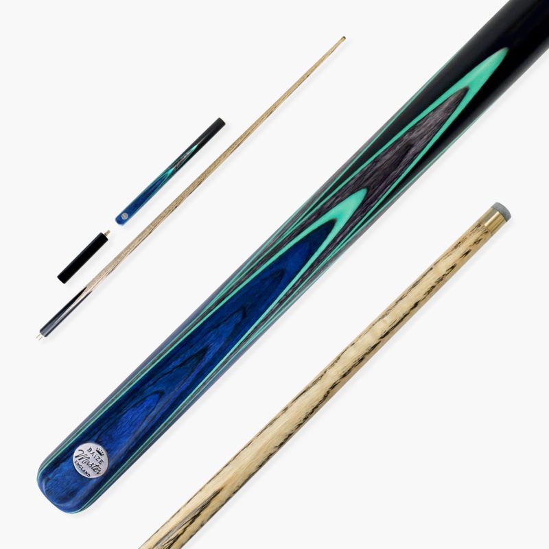 Baize Master Blue Admiral Limited-Edition 57 Inch  Joint Professional Ash Snooker Pool Cue 9.5mm Tip with Hand Fitted PRO SPIN Medium Tip – Hand Finished in the UK by Cue Care Jim using Lynchs Cue Balm