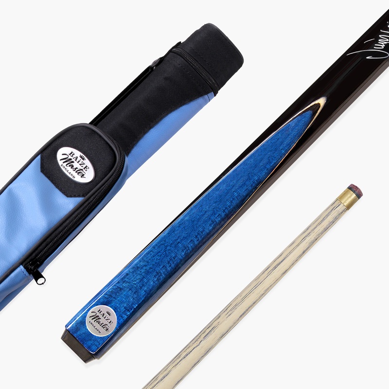 Baize Master Jimmy White 57″ 2 piece Blue Conquest Snooker Pool Cue – 9.5mm Tip with Tri Tube Case