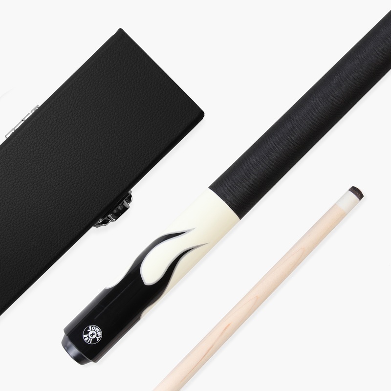 Jonny 8 Ball Flame 58″ Maple Pool Snooker Cue with 11mm Tip and Hard Case