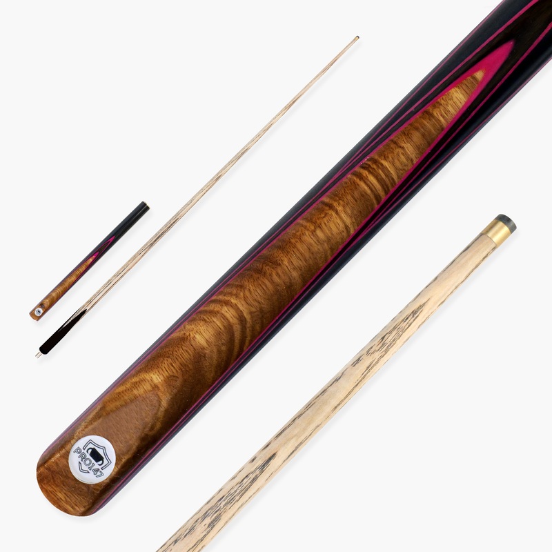 PRO147 Pearl Series Pink Burl 57 Inch 3/4 Jointed Snooker Pool Cue 9.5mm Tip