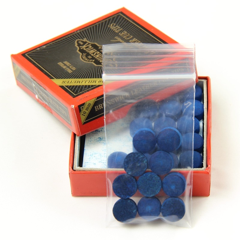 10 X 9mm Leather Blue Diamond Snooker Pool Cue Tips – Free Sandpaper