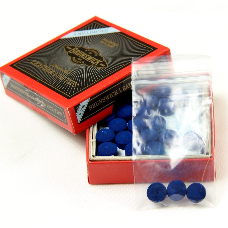 3 X 9mm Leather Blue Diamond Snooker Pool Cue Tips – Free Sandpaper
