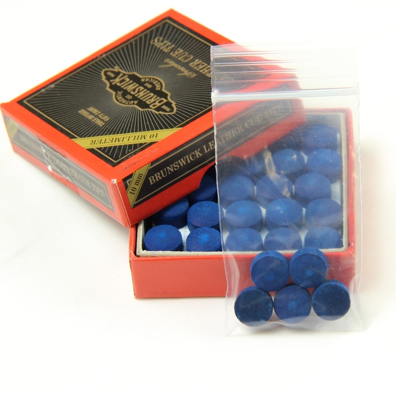 5 X 10mm Leather Blue Diamond Snooker Pool Cue Tips – Free Sandpaper