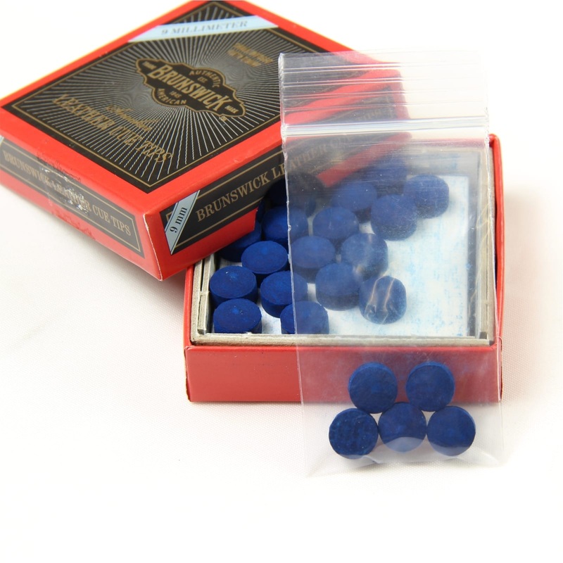 5 X 9mm Leather Blue Diamond Snooker Pool Cue Tips – Free Sandpaper
