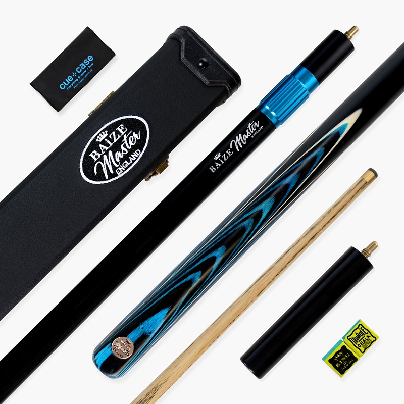 Baize Master Gold Series Midnight Collection 58 Inch  Joint Premium Ash Snooker Pool Cue and Case Set 9.5mm Tip