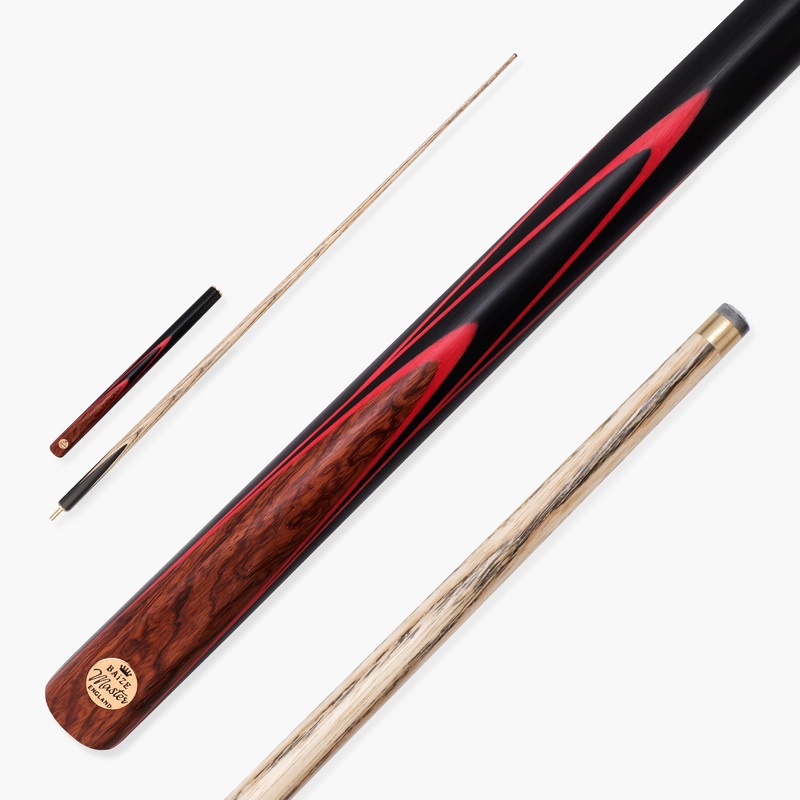 Baize Master Gold Series Red Ascot 3/4 Joint Hand Spliced English Pool Cue with 8.5mm Tip
