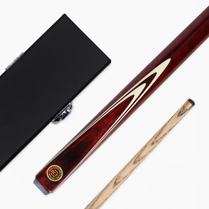 BCE Ronnie O’Sullivan Maroon and Cream 57 Inch 2 Piece Centre Joint Snooker Pool Cue and Hard Case Set 9.5mm Tip