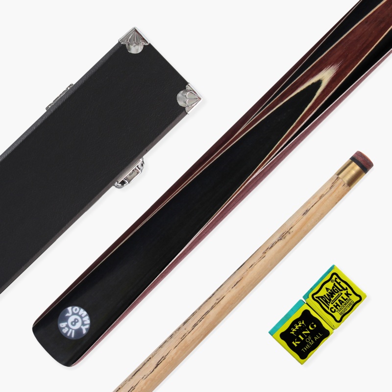 Jonny 8 Ball 2 Piece BROWN SNIPER Pool Cue and Case Set with Jonny 8 Ball Black Reinforced Case + 2 Chalks