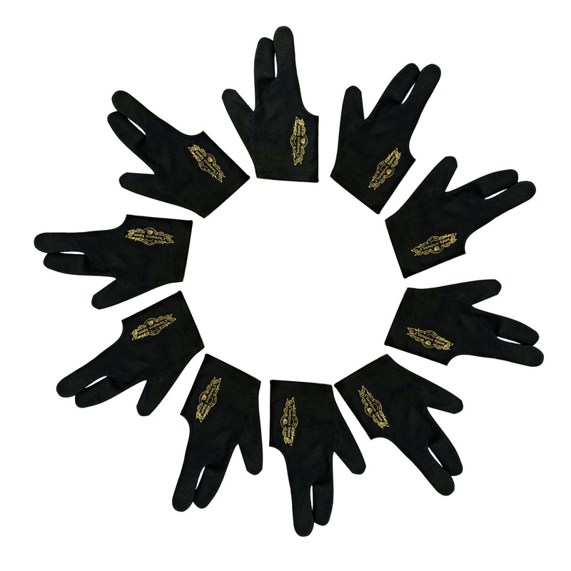 10 Champion Sport Black Right Hand Billiards Gloves For Pool Cues