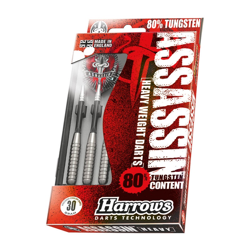 HARROWS ASSASSIN HEAVY STEEL TIP DARTS – 80% TUNGSTEN