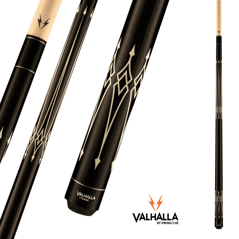 VIKING VALHALLA VA222 BLACK/WHITE PATTERN POOL CUE 13MM 19OZ