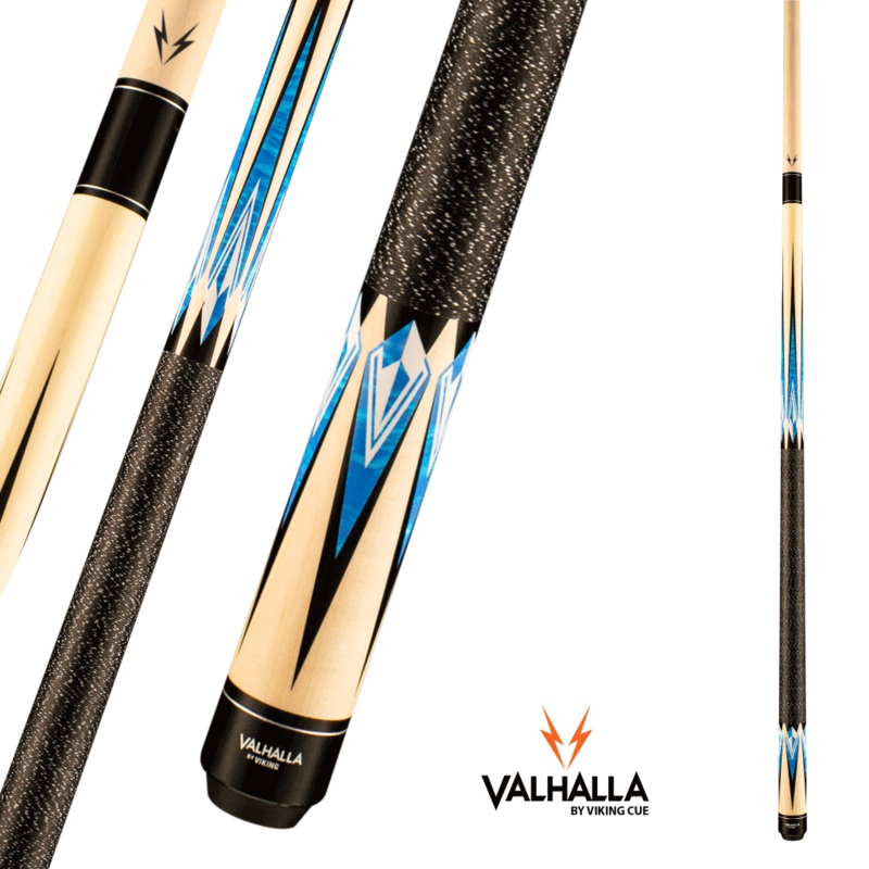 VIKING VALHALLA VA471 POINT BLUE AND BLACK POOL CUE 13MM 19OZ