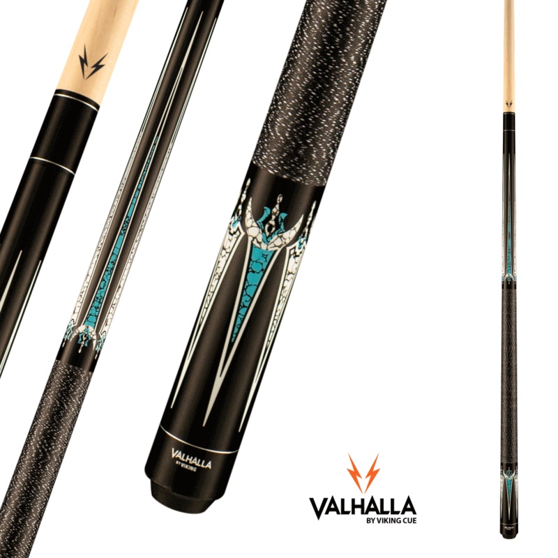 VIKING VALHALLA VA602 BLACK/POINTS/PATTERN CUE LINEN WRAP 13MM 19OZ