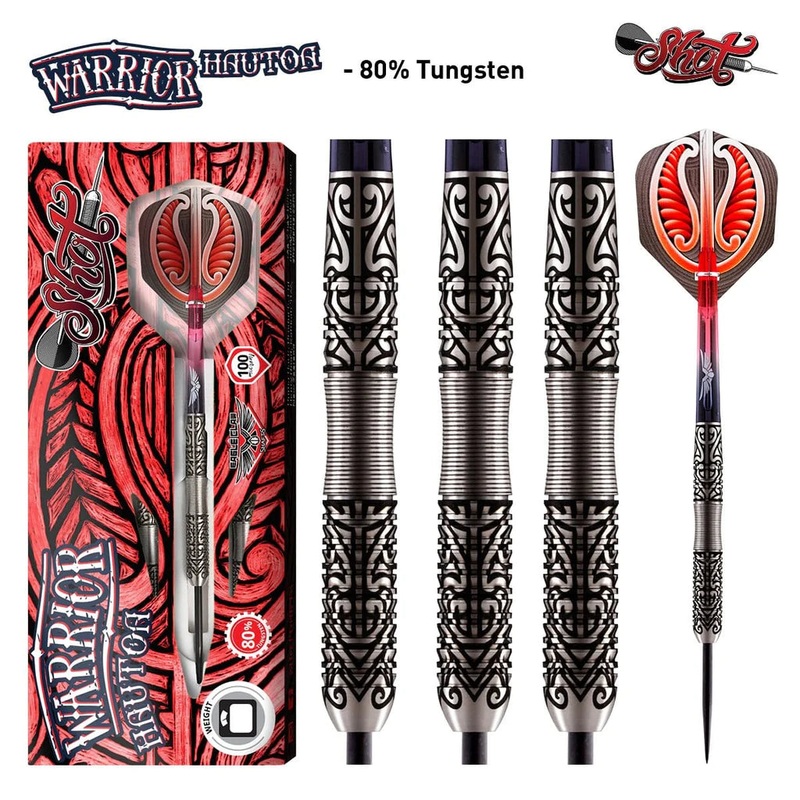 WARRIOR HAUTOA STEEL TIP DART SET – 80% TUNGSTEN