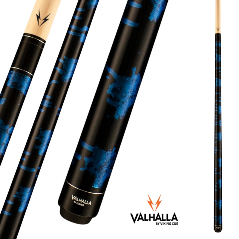 VIKING VALHALLA VA211 POOL CUE BLACK AND BLUE NO WRAP 13MM 19OZ