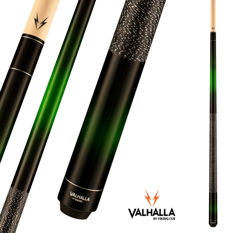 VIKING VALHALLA VA237 POOL CUE BLACK AND GREEN LINEN WRAP 13MM 19OZ