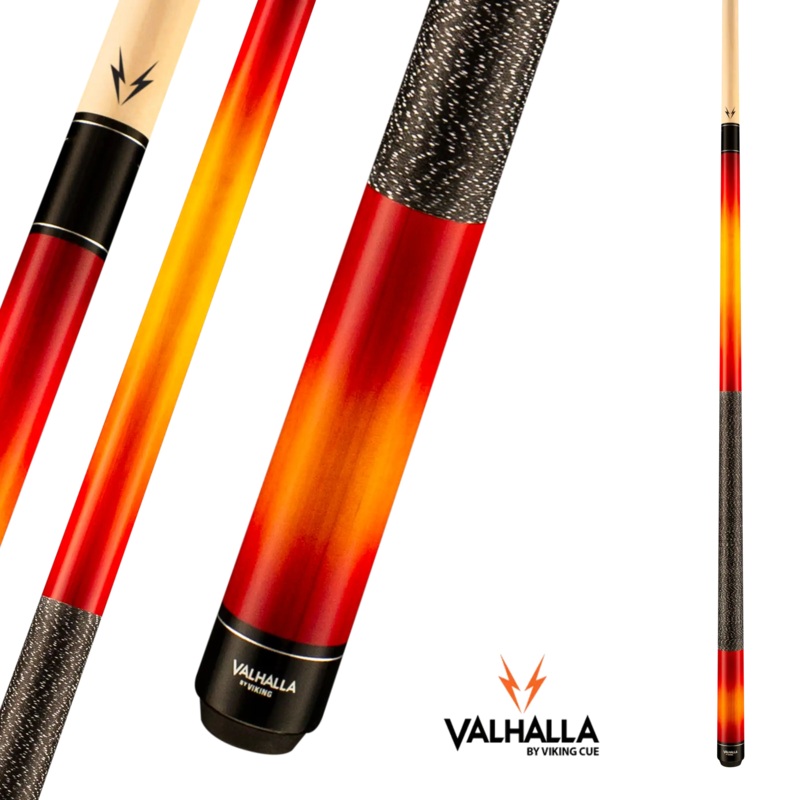 VIKING VALHALLA VA238 POOL CUE RED AND YELLOW LINEN WRAP 13MM 19OZ