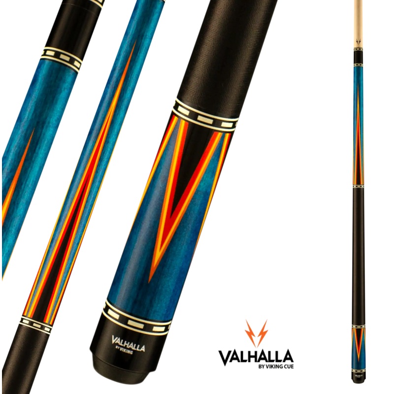 VIKING VALHALLA VA486 POOL CUE RED AND BLUE LINEN WRAP 13MM 19OZ